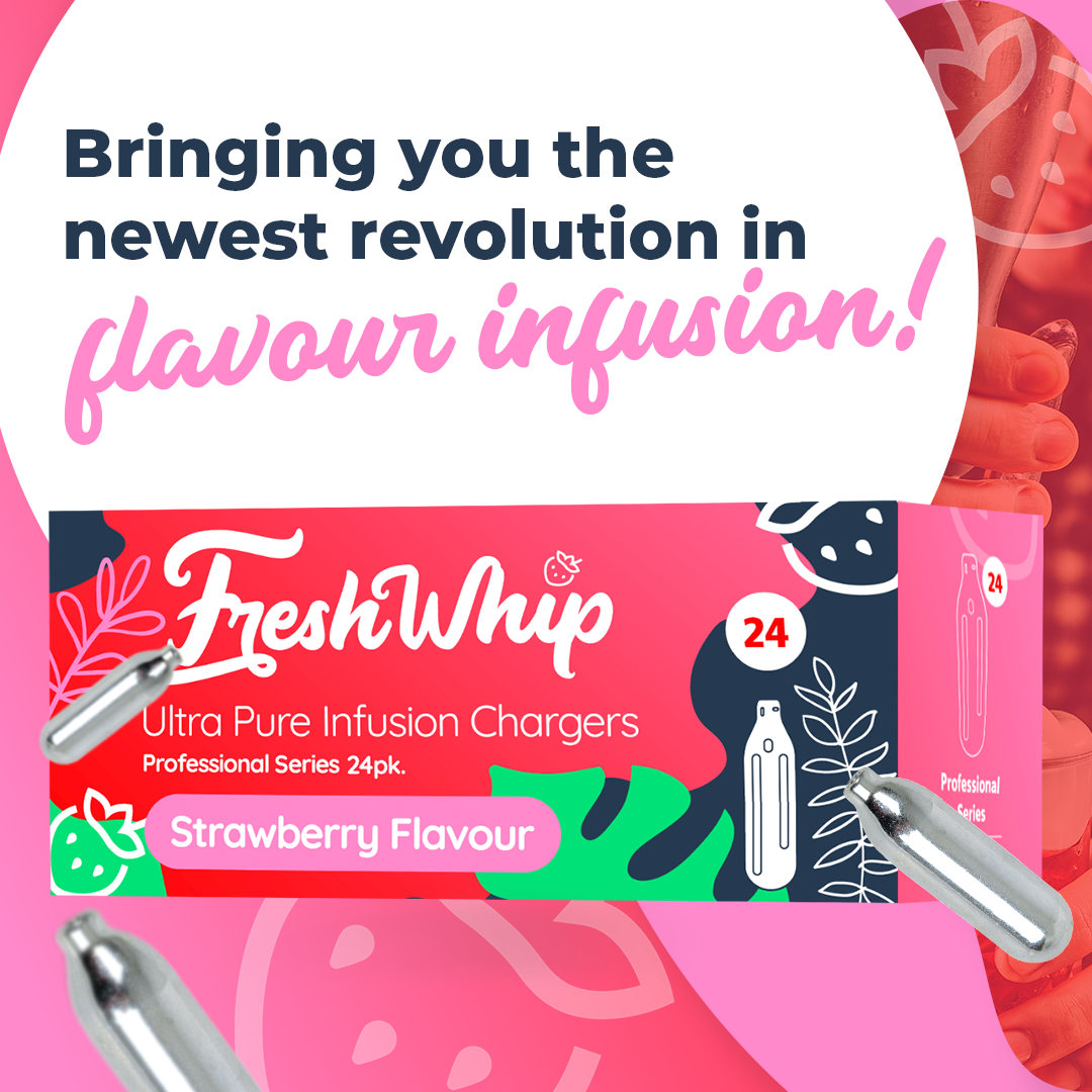 FreshWhip Cream Chargers - STRAWBERRY - 50 Packs - 8.2g SUPER