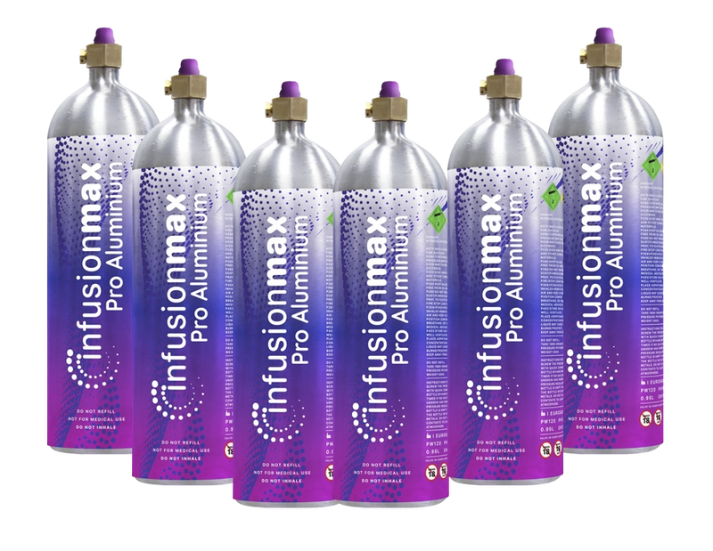 InfusionMax 680g Pro Aluminum Whipped Cream Charger Canister - 1 Carton (6 Cylinders)
