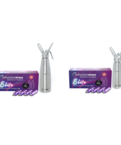 InfusionMax Elite 24-Pack 9g N₂O Cream Chargers Bundle + QuickWhip PRO Stainless Steel Whipped Cream Dispenser