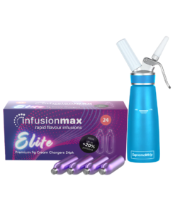 InfusionMax Elite 24 Packs 9g Whipped Cream Chargers + SupremeWhip PRO 500 ml Series Dispenser Bundle