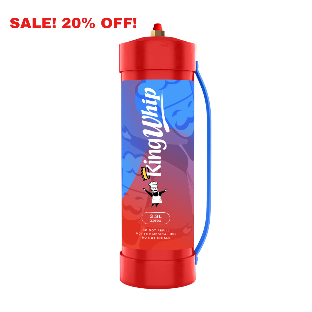 King Whip Whipped Cream Chargers, 3.3 Liters (2 kg Culinary Gas Cylinder Cream Charger 20% OFF