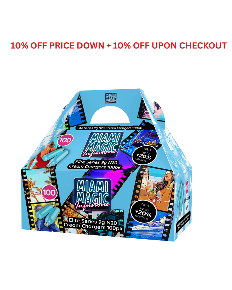Miami Magic 9g N2O Cream Chargers 100 Packs