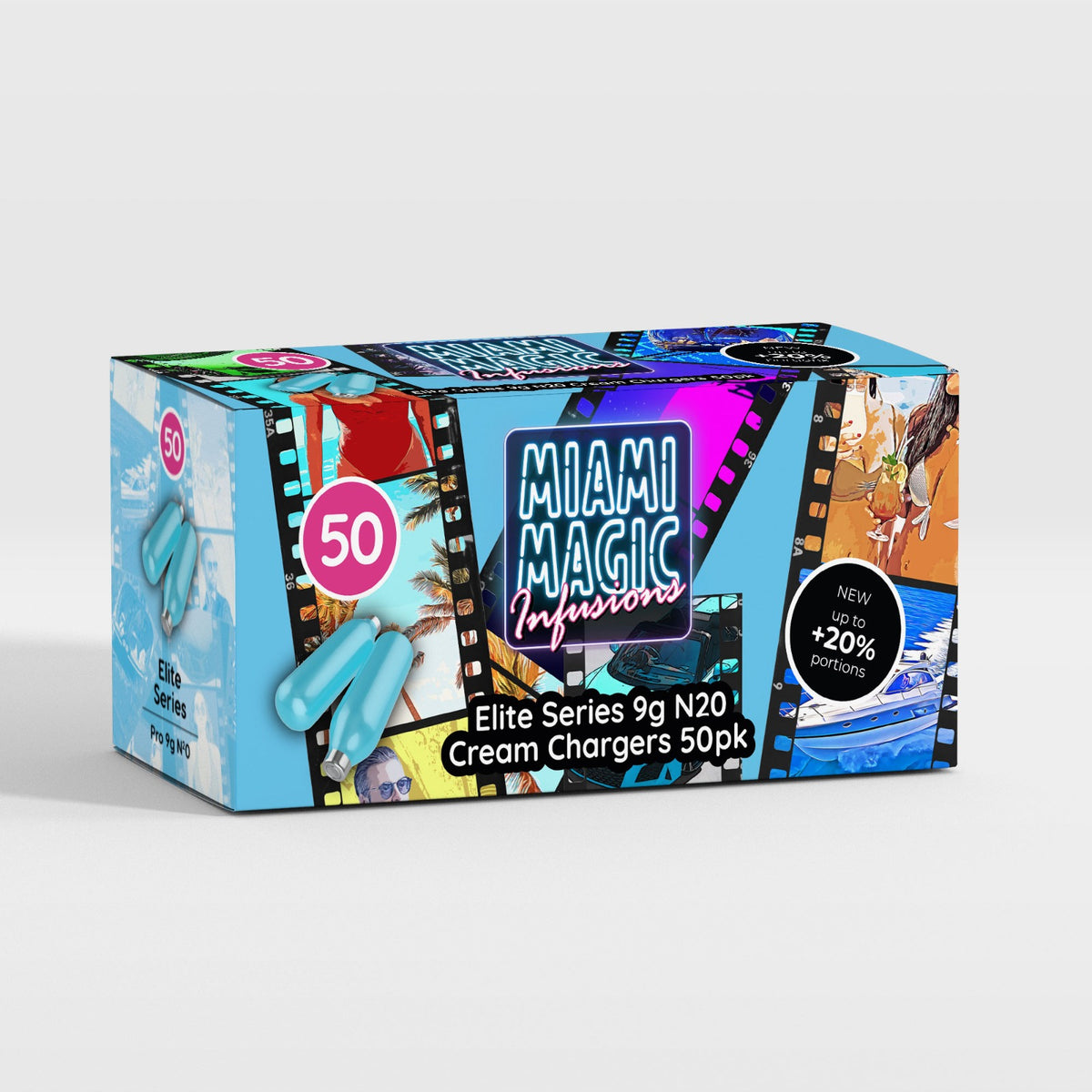 Miami Magic 9g N2O Cream Chargers 50 Packs
