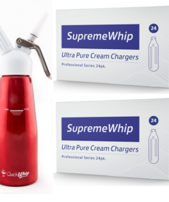 Starter Pack - SupremeWhip Cream Chargers – 24 Packs & 0.5L Red Dispenser