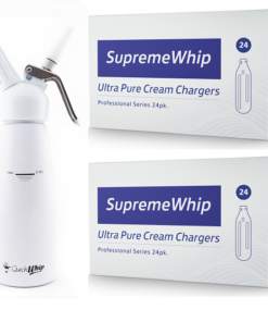 Starter Pack - SupremeWhip Cream Chargers – 24 Packs & 0.5L White Dispenser