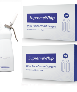 Starter Pack - SupremeWhip Cream Chargers – 600 - (12 x 50 Packs) & 0.25L White Dispenser