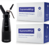 Starter Pack - SupremeWhip Cream Chargers – 600 - (12 x 50Pks) & 0.5L Black Dispenser