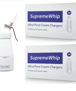 Starter Pack - SupremeWhip Cream Chargers – 600 - (25 x 24 Packs) & 0.25L White Dispenser