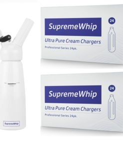 Starter Pack - SupremeWhip Cream Chargers – 600 - (25 x 24 Packs) & 0.5L White Dispenser