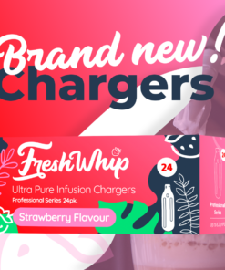 SUPER FreshWhip Cream Chargers - STRAWBERRY - 50 Packs - 8.2g - WHOLESALE